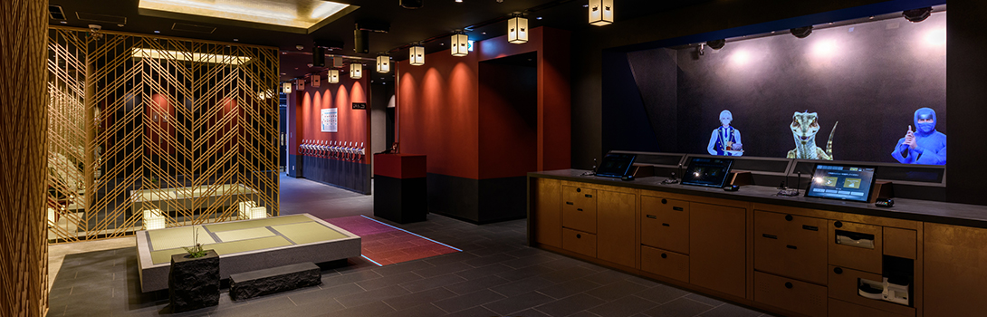 Light holograms welcome you to Henn na Hotel Premier Tokyo Asakusa Tawaramachi Recommended Points