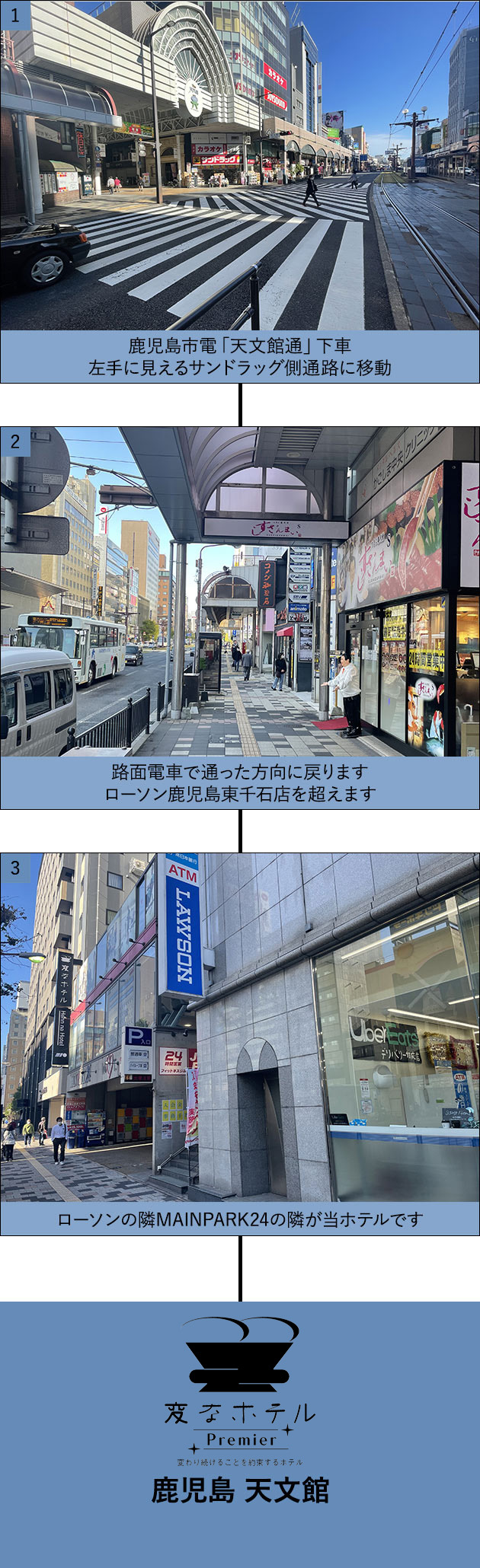 Directions from the nearest station to the hotel