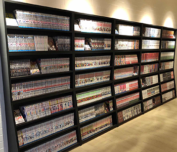 Approximately 1,800 books in the manga corner